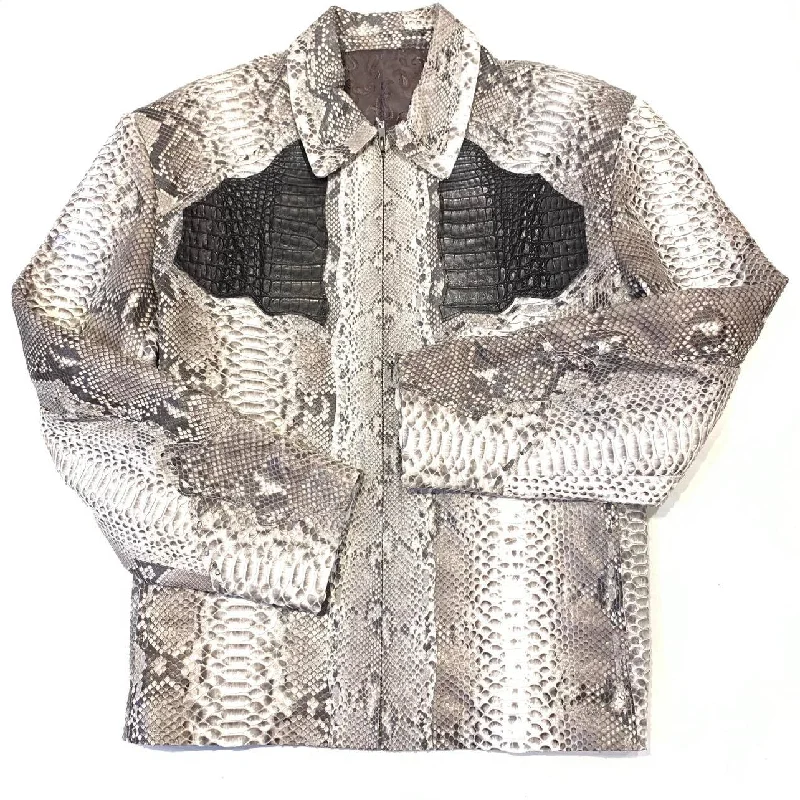 Safari Men's Soft Natural Python/Alligator Skin Jacket