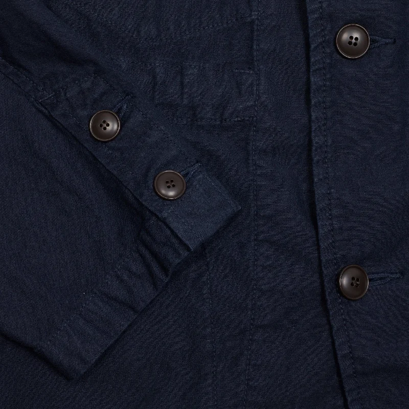 Sage De Cret Cotton/Linen Coverall Jacket in Navy