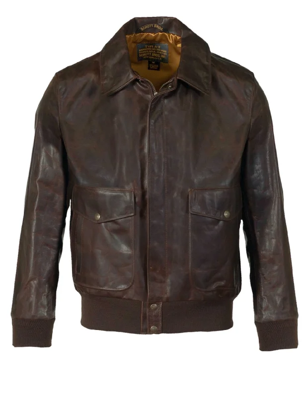 Schott NYC Men's Double Pocket Cowhide Leather Jacket