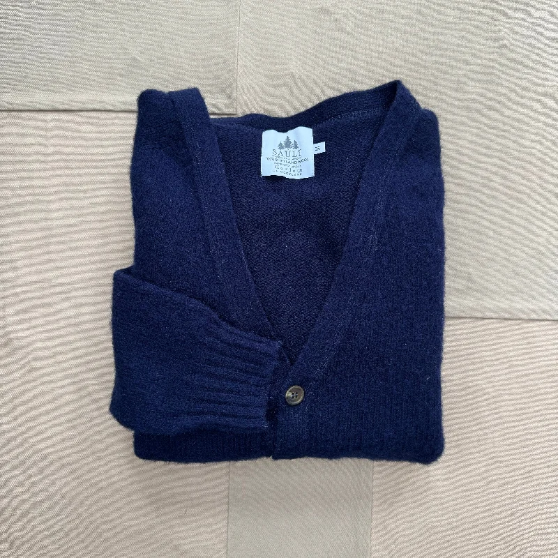 Wool Cardigan, New Navy