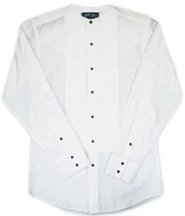 White Horse Mens Banded Tuxedo Shirt