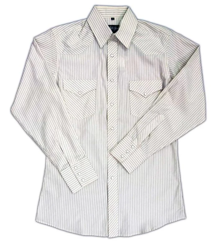 White Horse Mens Stripe L/S Western Shirt