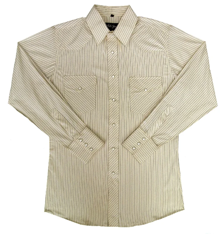 White Horse Mens Stripe L/S Western Shirt