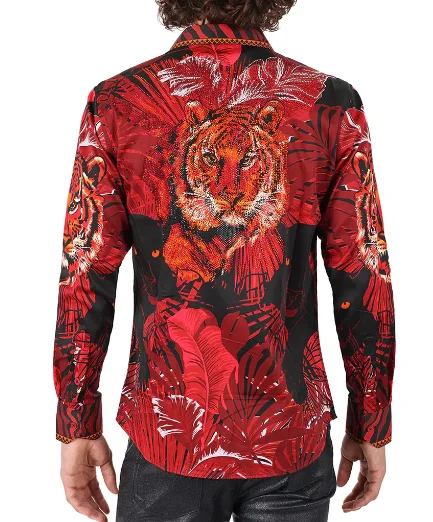 Barabas 'MOMBASA' TIGER Button Up Crystal Shirt