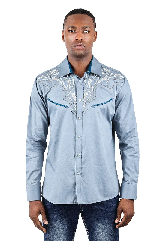 Barabas OCCIDENTAL ARROWS Light Blue Western Shirt