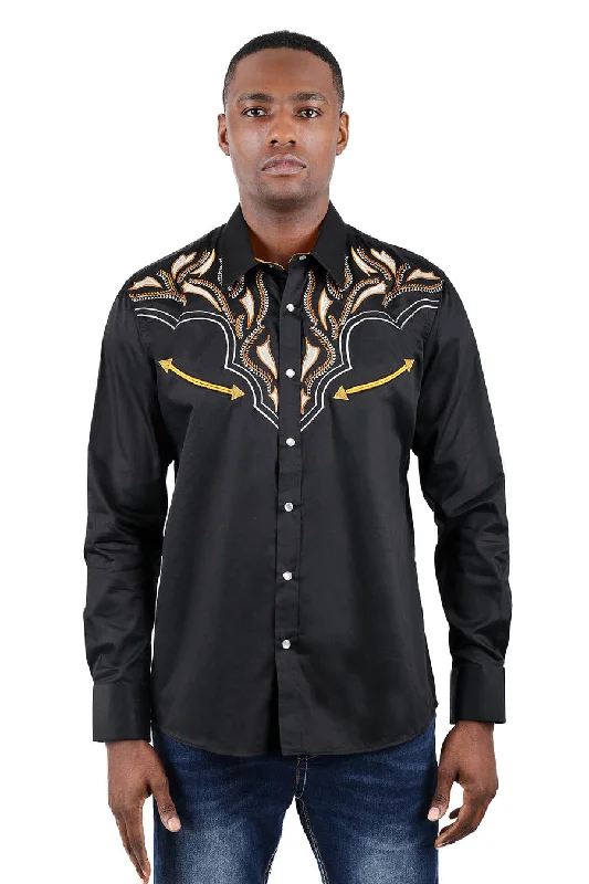 Barabas OCCIDENTAL ARROWS Black Western Shirt