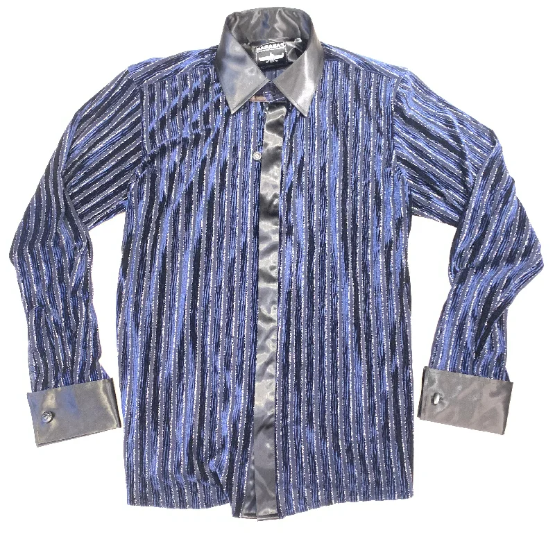 Barabas ULTRAMODERN Navy Shine Button Up Shirt