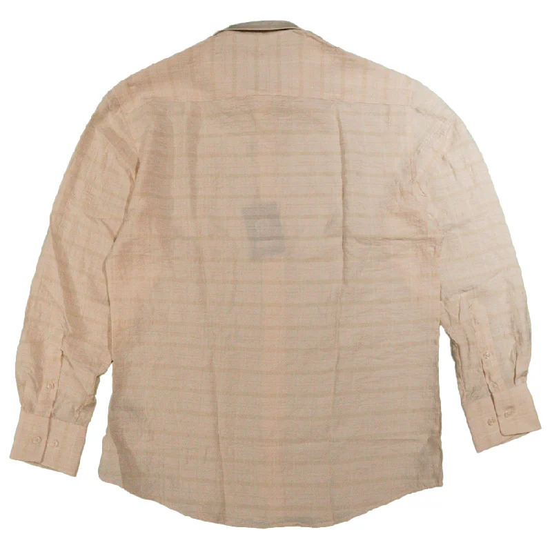 Bespoke Moda Beige Waffle Button Up Shirt