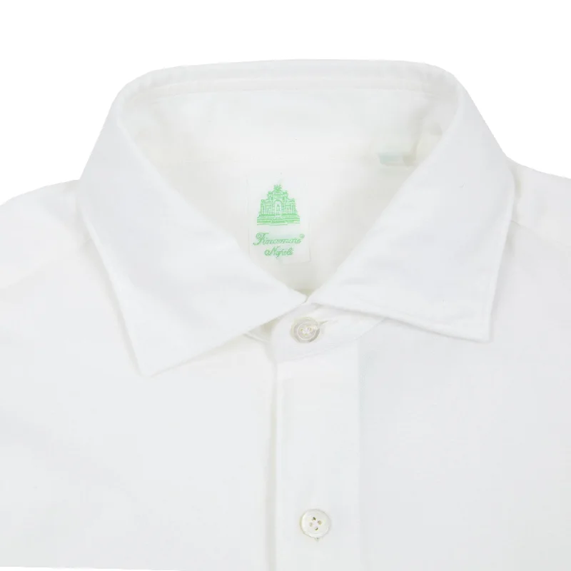 Finamore Tokyo Brushed Cotton Shirt in White