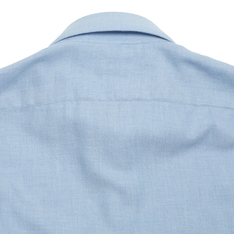 Finamore Napoli Cotton/Cashmere Shirt in Light Blue