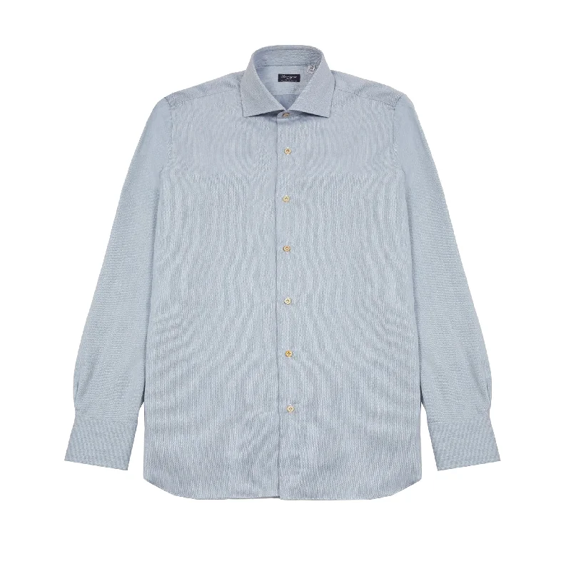 Finamore Napoli Cotton/Cashmere Shirt in Light Blue