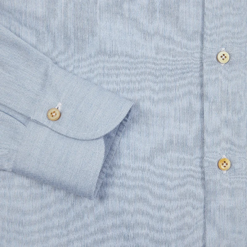 Finamore Napoli Cotton/Cashmere Shirt in Light Blue