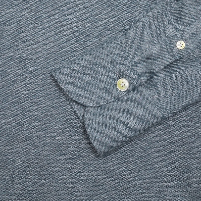 Finamore Orlando Cotton/Cashmere Polo Shirt in Stone