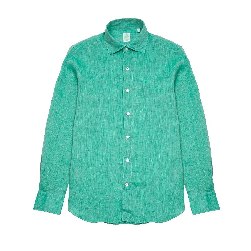 Finamore Tokyo Luigi Linen Shirt in Light Green