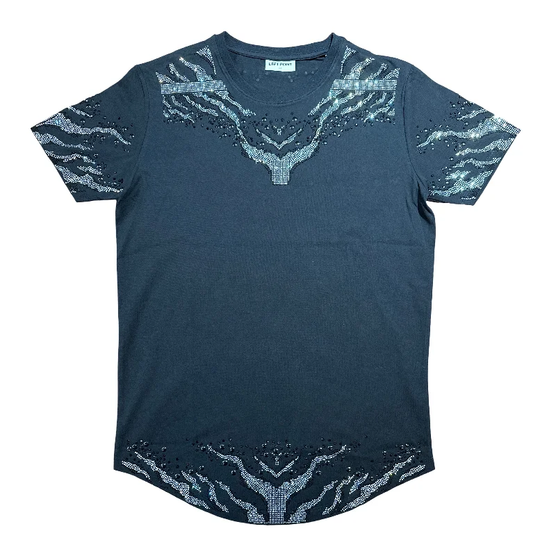 Left Point Black Sliver Crystal Tree Of Life Shirt