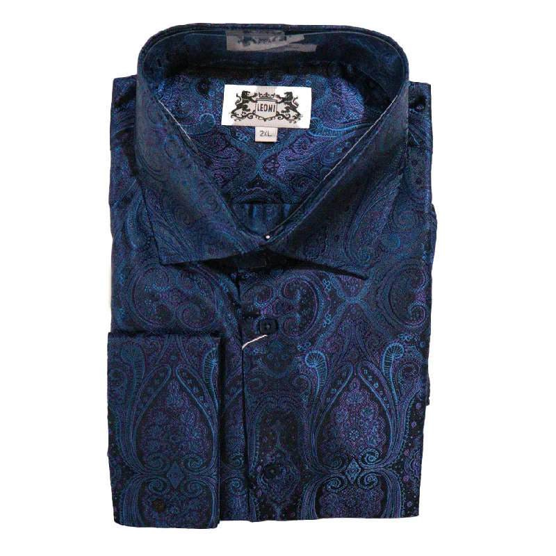 Leoni Purple Paisley Button Up Shirt