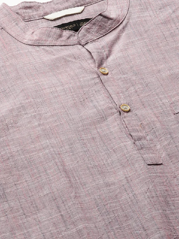 Men's Mauve Cotton Regular Fit Kurta Shirt