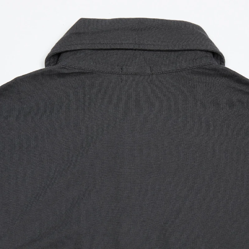 Massimo Alba Ischia Cotton Polo Shirt in Nero Lavato