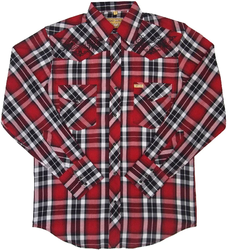 White Horse Ranch Mens Plaid Western Shirt