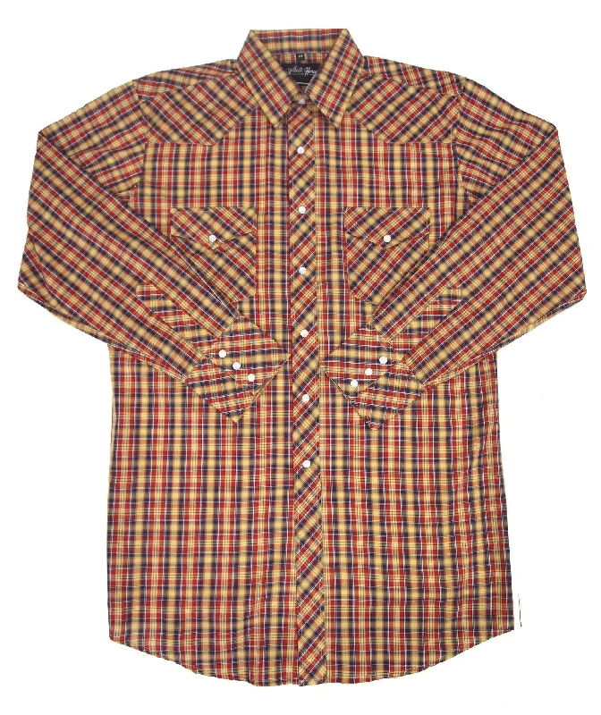 White Horse Mens Plaid Western Shirt