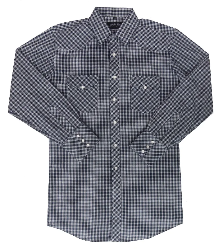 White Horse Mens Plaid Western Shirt