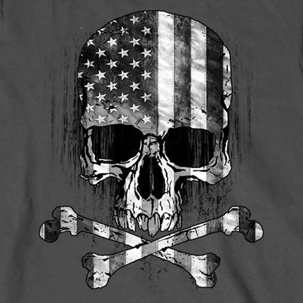 Men's Long Sleeve Flag Skull Shirt