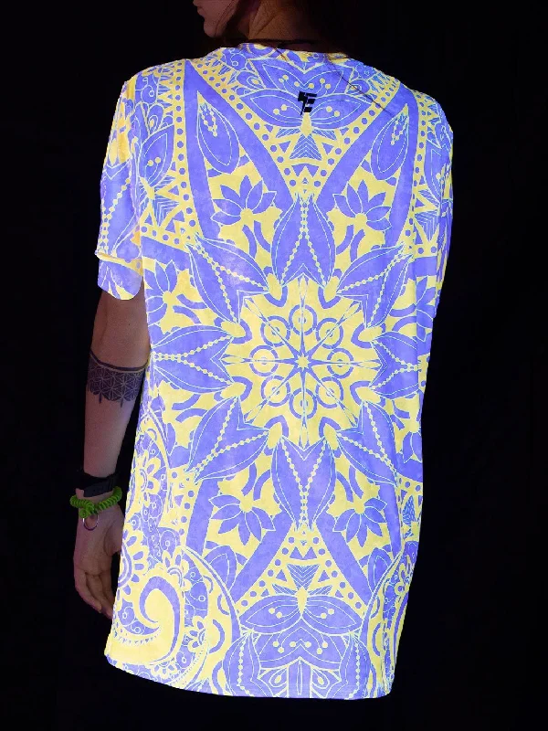 Neon Orange Lotus Mandala Unisex Crew