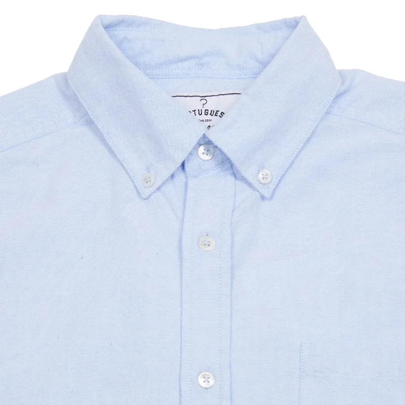 Portuguese Flannel Brushed Oxford Shirt in Blue