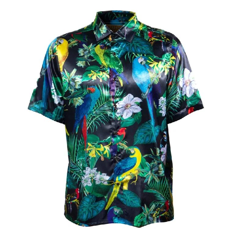 Prestige Black Parrot Royal Button Up Shirt