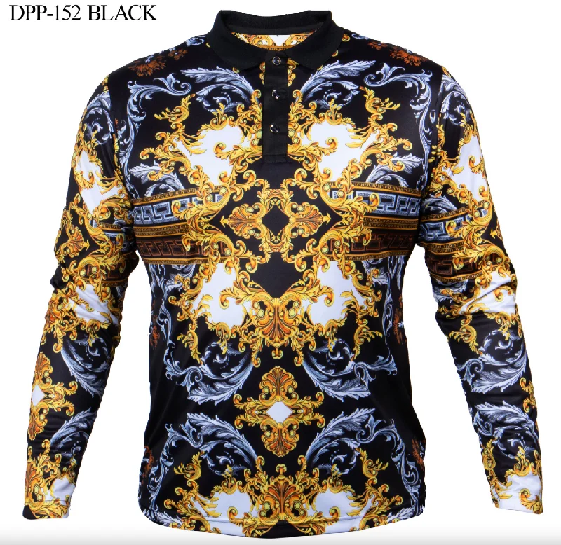 Prestige Black/Gold Greek Key Long Sleeve Shirt