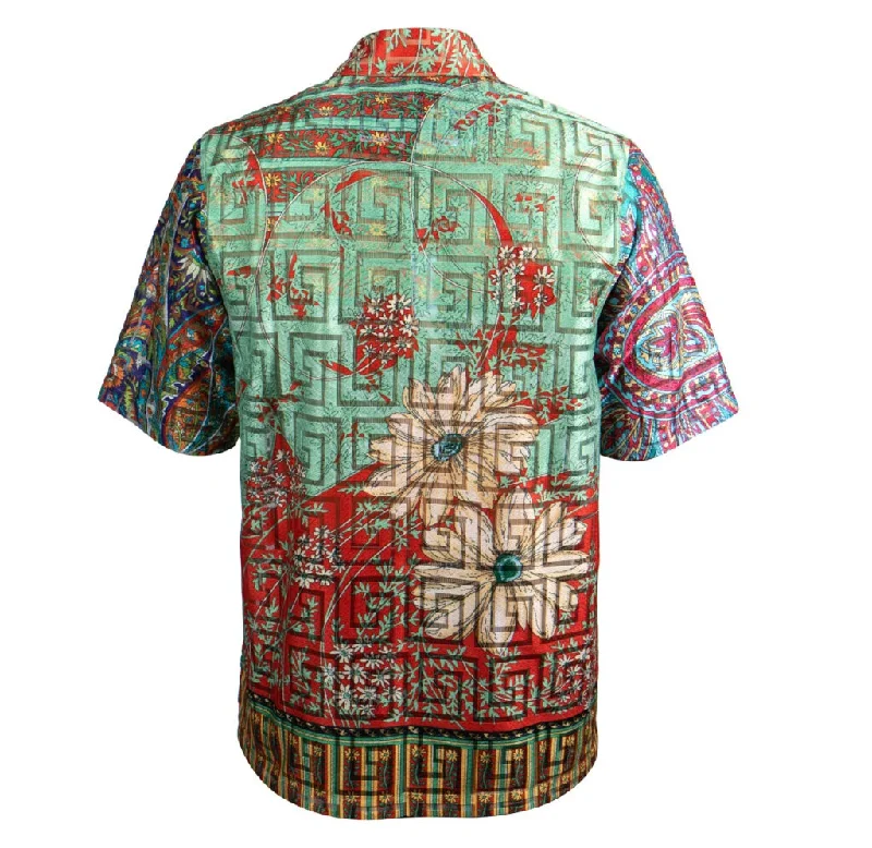 Prestige Lace Linen Royal Paisley Button Up Shirt