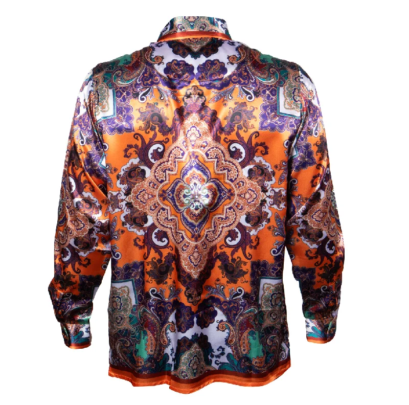 Prestige Orange Paisley Button Up Shirt