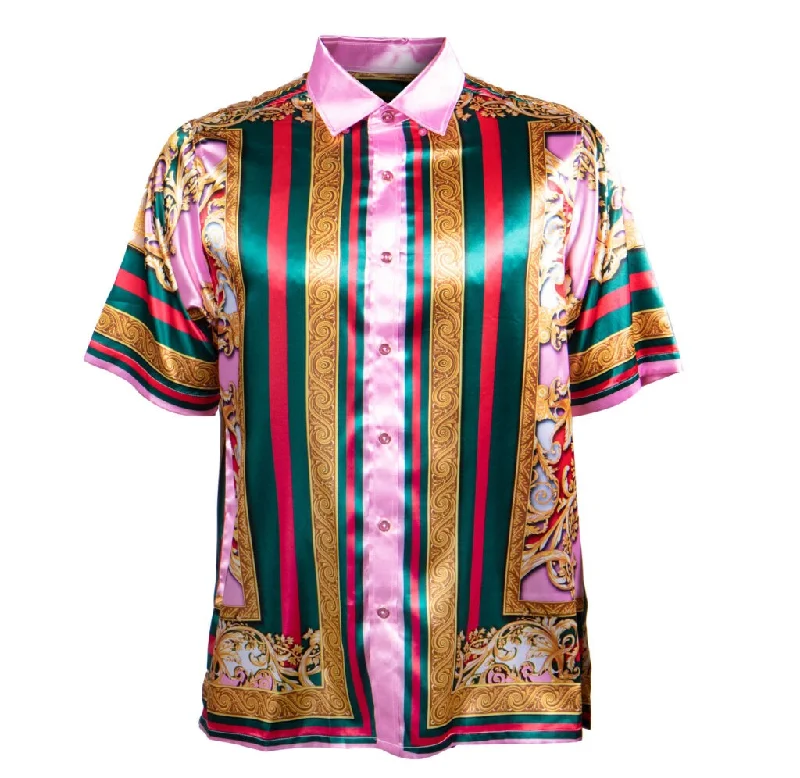 Prestige Royal Pink Pillar Medusa Button Up Shirt