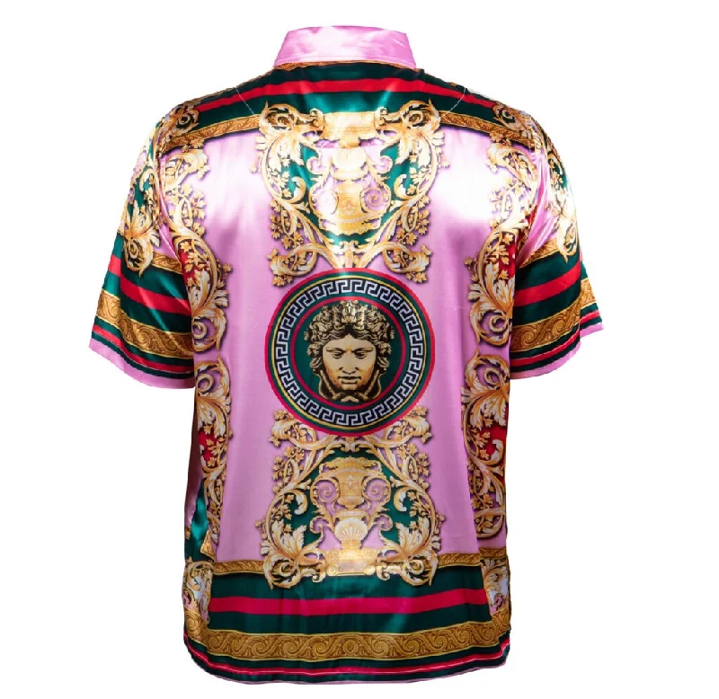 Prestige Royal Pink Pillar Medusa Button Up Shirt