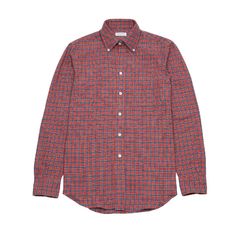 Salvatore Piccolo Flannel Shirt in Red Plaid