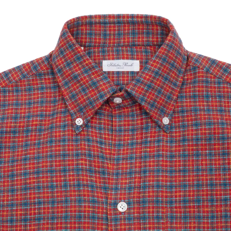 Salvatore Piccolo Flannel Shirt in Red Plaid