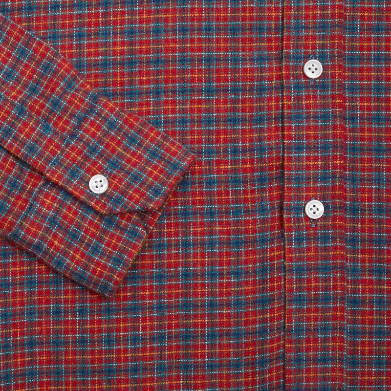 Salvatore Piccolo Flannel Shirt in Red Plaid