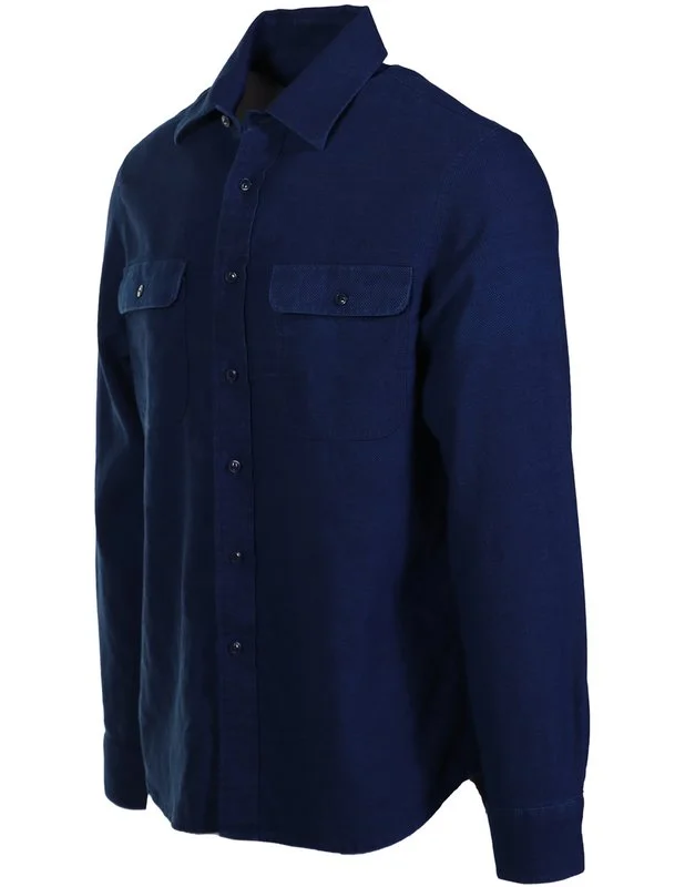 Schott NYC Navy Blue Cotton Button Up Shirt