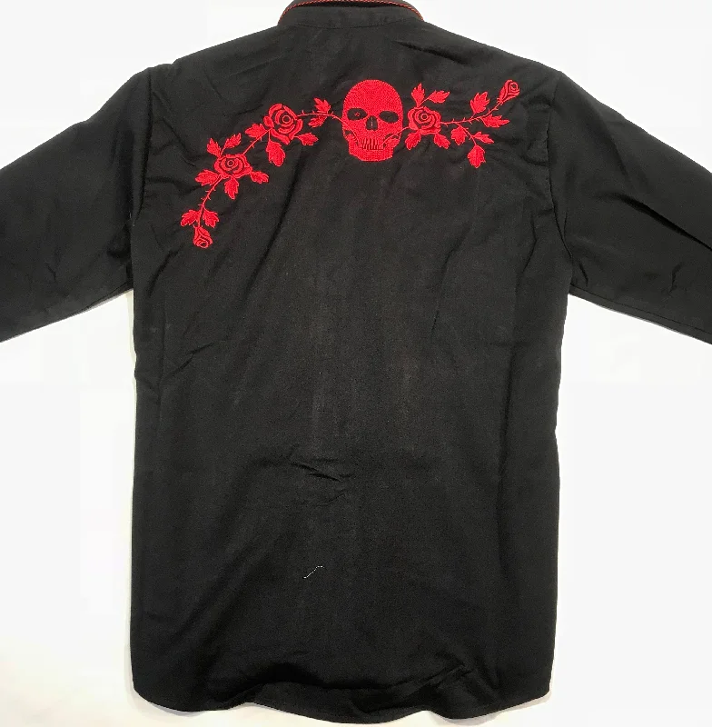 Scully Red Skull Western Long Sleeve Shirt