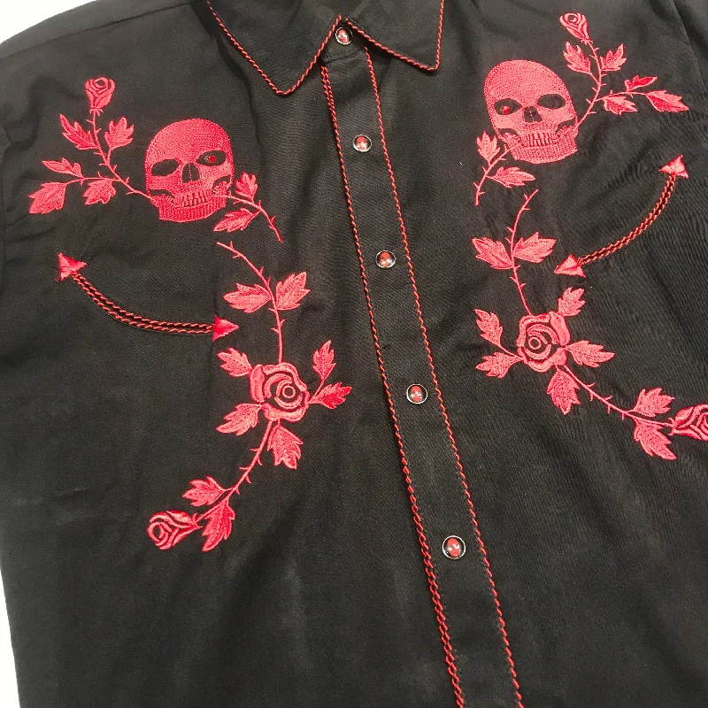 Scully Red Skull Western Long Sleeve Shirt