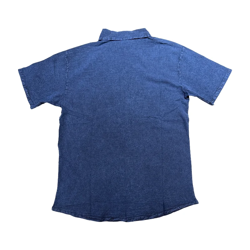 Seaspice Navy Double Pocket Peruvian Cotton Short Sleeve Shirt