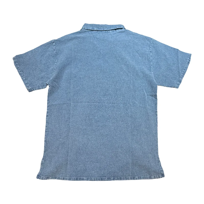 Seaspice Powder Blue Boho Peruvian Cotton Short Sleeve Shirt