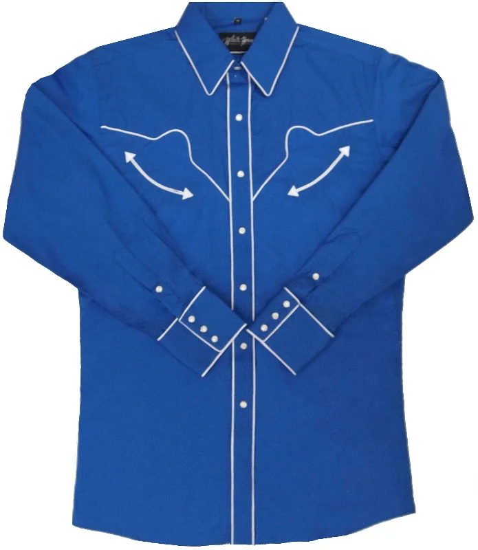 White Horse Men's Retro Royal L/S Shirt - Big Sizes