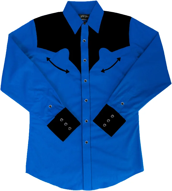 White Horse Men's Royal/Black Yoke & Cuffs Shirt