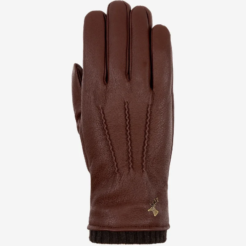 Columbus – luxurious deerskin (American deerskin) leather gloves with warm wool lining