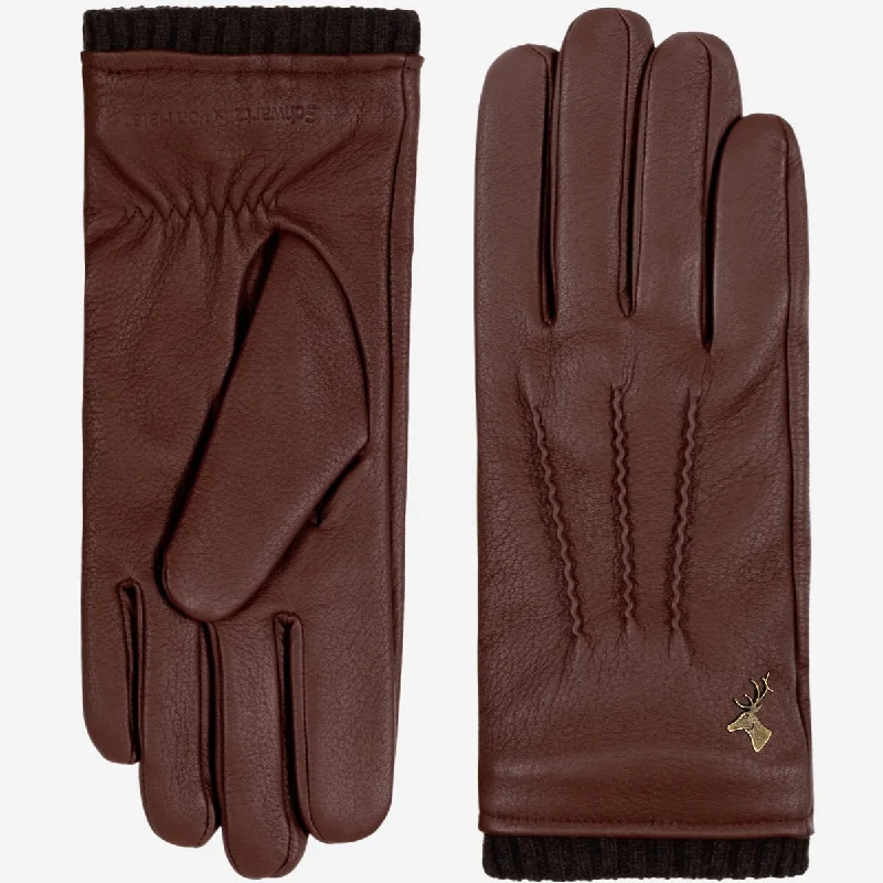 Columbus – luxurious deerskin (American deerskin) leather gloves with warm wool lining