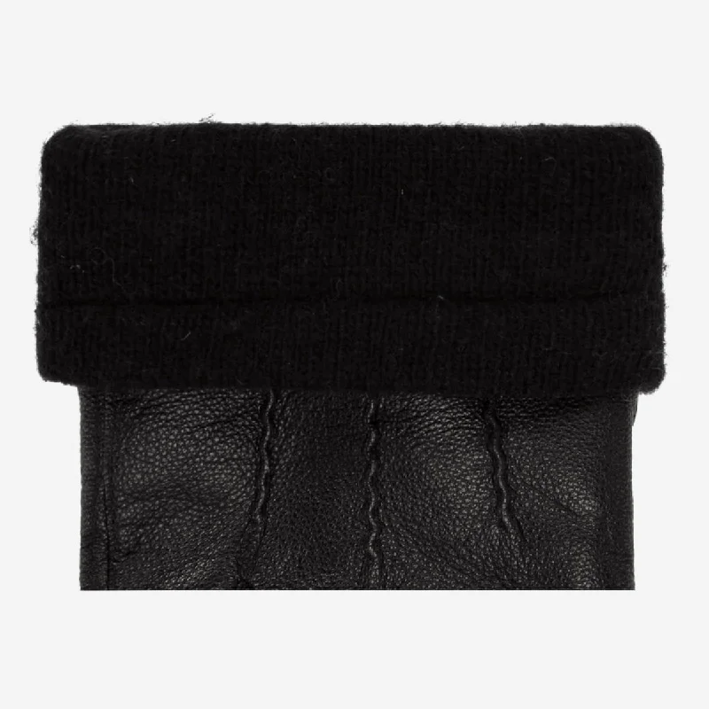 Harvey (black) - goatskin leather gloves with luxurious wool lining & touchscreen feature