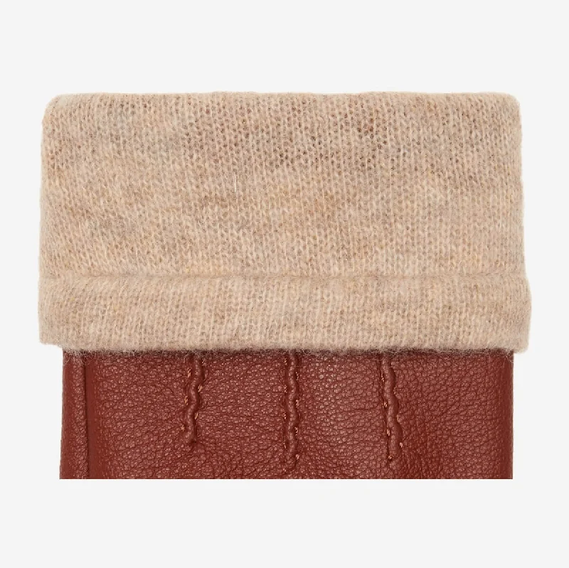 Harvey (cognac) - goatskin leather gloves with luxurious wool lining & touchscreen feature