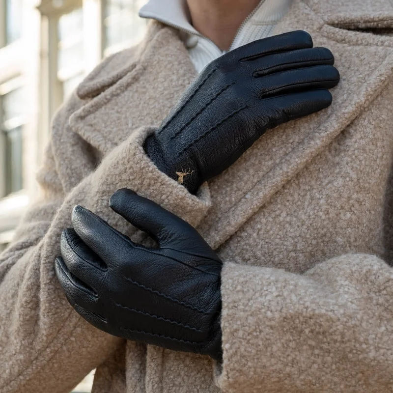 Hunter – goatskin leather gloves with lambswool lining & touchscreen feature