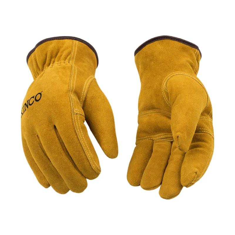 Kinco Men's Lined Suede Cowhide Driver Gloves - Golden